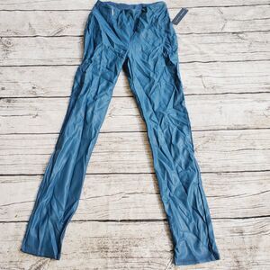 Tahari Sport Blue Faux Leather Pants Size Small